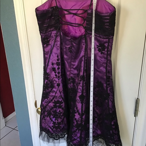 Blonde Nites Purple and Black Party Dress Size 11 - Picture 5 of 10